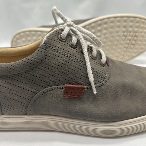 STEVE MADDEN M-Renold Gray Leather Sneakers- Grey Suede Boat Shoes- Men'… - Picture 7 of 9